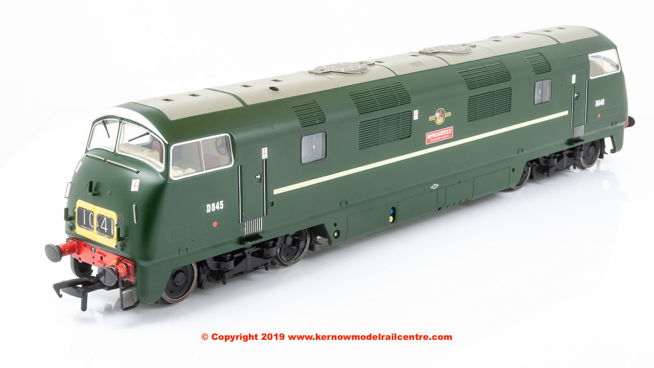 32-066Z Bachmann Class 43 Warship Diesel Locomotive number D845 named "Sprightly" in BR Green livery with small yellow panel